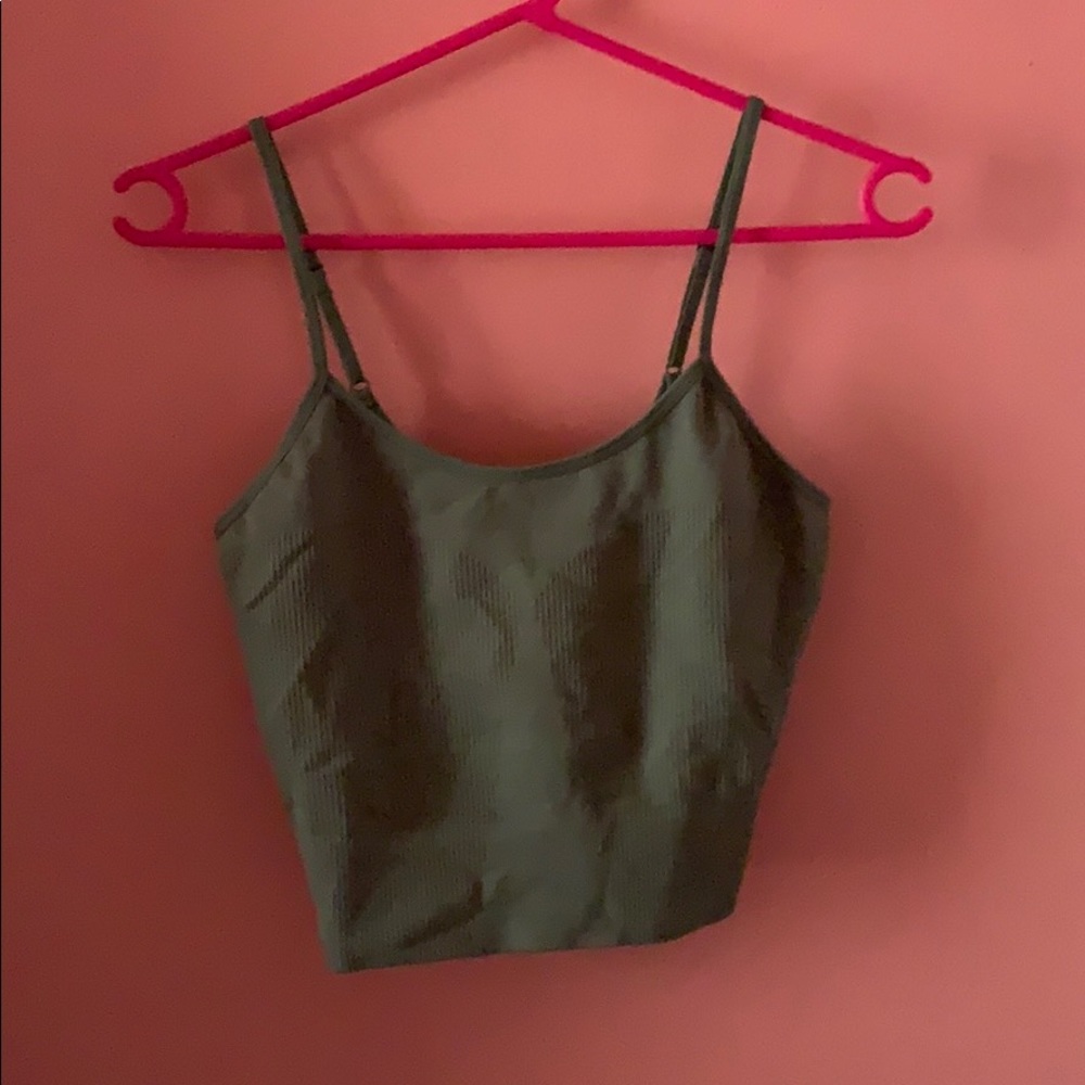 Olive green crop top